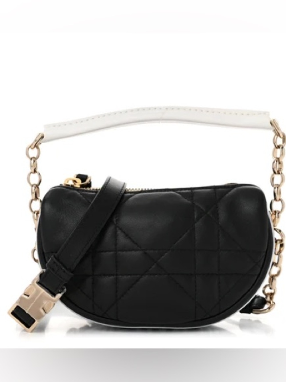 Christian Dior Lambskin Cannage Micro Dior Vibe Hobo Bag Black NWT
